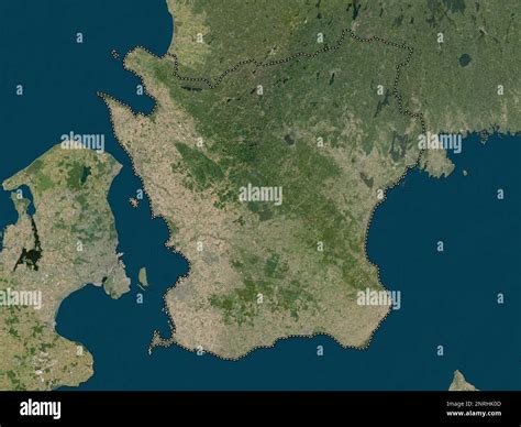 Skane, county of Sweden. Low resolution satellite map Stock Photo - Alamy