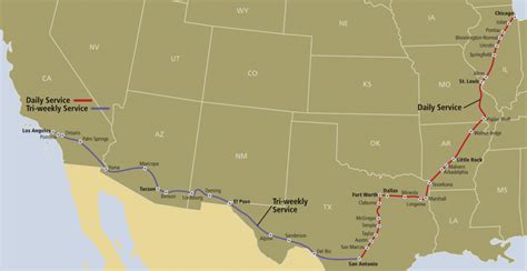 From The South To The Depot Inn - Amtrak Texas Eagle Route Map ...