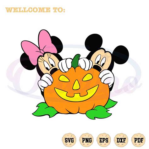 Minnie Mickey Pumpkin Disney Halloween SVG Cutting Files