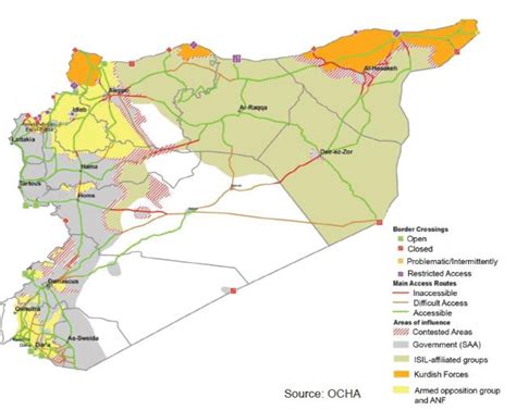 Situation of official border crossing points between Syria and ...