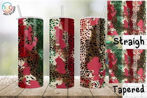 Christmas Leopard Glitter Tumbler Design Graphic by HugHang Art Studio ...