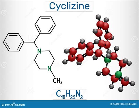 Cyclizine Molecule. it is Histamine H1 Antagonist, is Used To Treat or ...