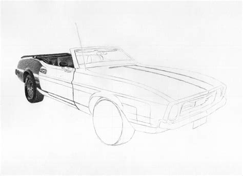 Ford Mustang Pencil Drawing Car Pencil Drawing. - Etsy