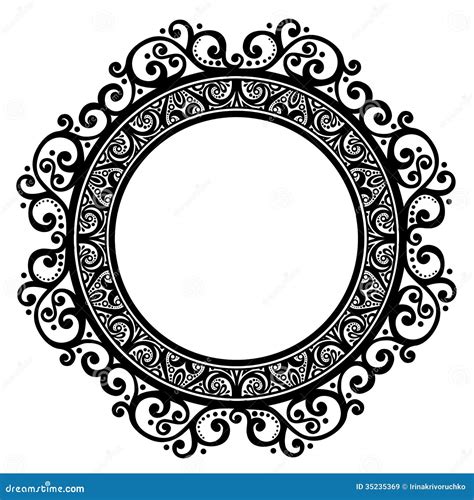 Decorative Round Frame stock vector. Illustration of frost - 35235369