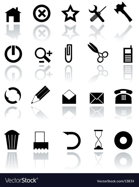 Black icons Royalty Free Vector Image - VectorStock