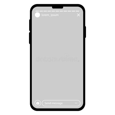Instagram Stories Mock Up with Empty Background Stock Illustration ...