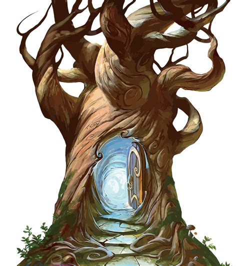 mq tree trees door nature fantasy landscape... Fantasy Tree Drawing ...