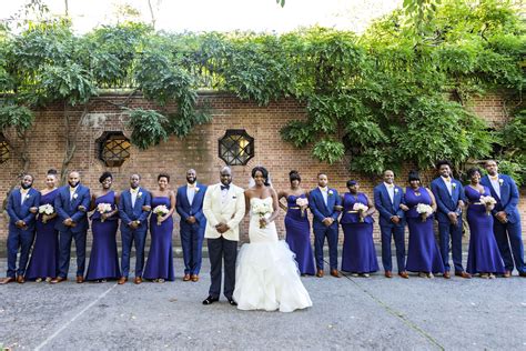 African-American Wedding Party in Royal Blue Attire