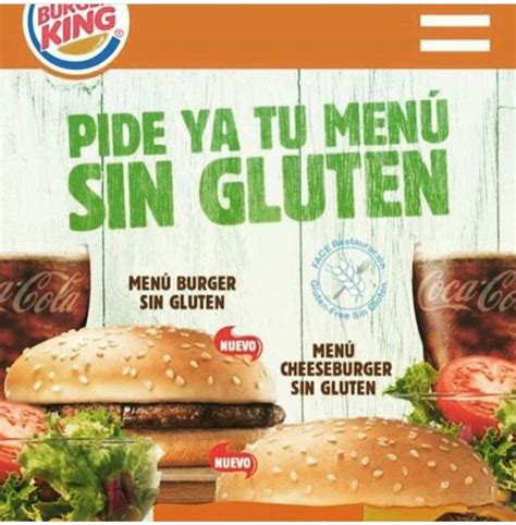 Gluten free menu in Burger King Spain!