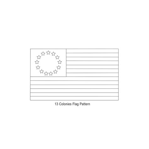 13 Colonies Flag Coloring Page