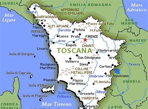 italien toscana karta Map tuscany toscana italy holidaymapq travel atlas florence - Europa Karta