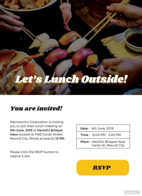 FREE Team Lunch Invitation Templates & Examples - Edit Online ...