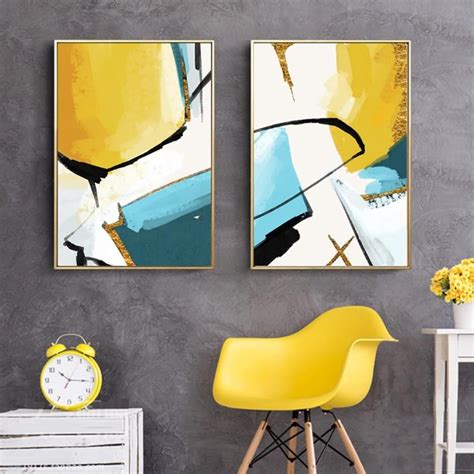 Yellow Abstract Wall Art in 2021 | Abstract wall art, Poster wall art ...