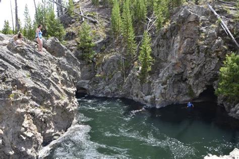 Swimming area (cliffs & cave) - Picture of Firehole River, Yellowstone National Park - TripAdvisor