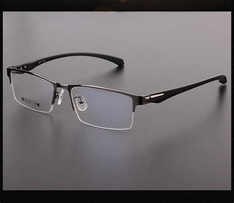 Man Myopia Glasses Metal Optical Male Alloy Semi Rimless Eyeglasses Frame High End Quality ...