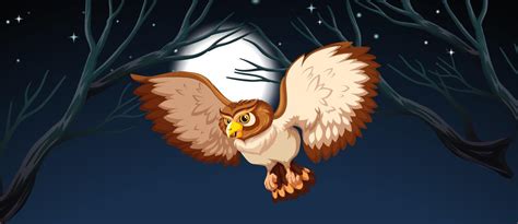 An owl hunting at night 298713 Vector Art at Vecteezy