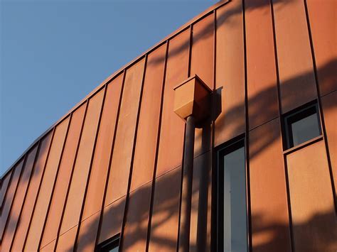 HM Metalcraft - Architectural metal roof and facade cladding: Copper standing seam wall cladding