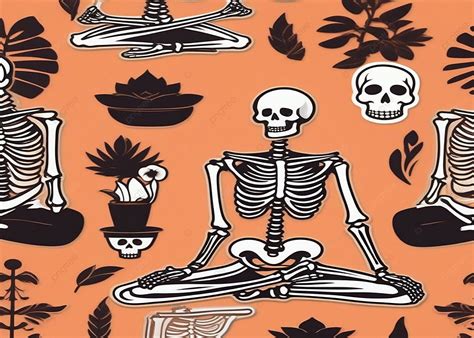 Skeleton Yoga Bannet Background, Skeleton Art, Yoga Banner, Yoga Day Background Image And ...