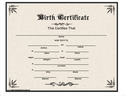 Birth Certificate Printable Certificate | Birth certificate template ...