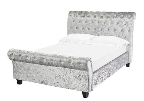 LPD Isabella Silver Crushed Velvet Bed Frame