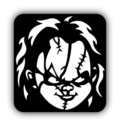 Buy A&B Traders' Chucky Doll Car Decal - Horror Movie Decor Decals for Cars, Halloween y Face ...