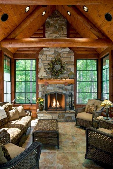 #log.cabin | Log home interiors, Home fireplace, Rustic house