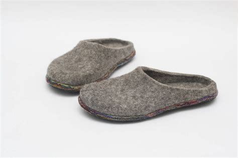 Felt Slippers for Men With Extra Thick Felted Soles Made of - Etsy