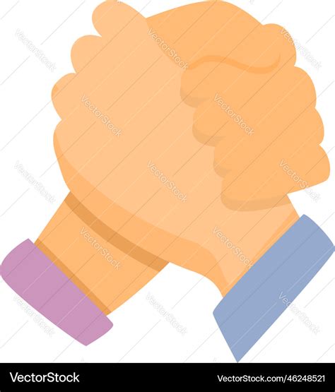 Trust hand icon cartoon shake team Royalty Free Vector Image