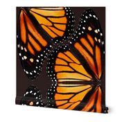 Orange Monarch Butterfly Wings Wallpaper | Spoonflower