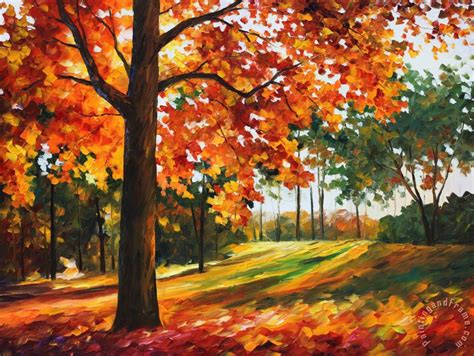 Leonid Afremov Autumn Forest painting - Autumn Forest print for sale