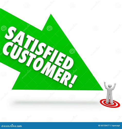 Satisfied Customer Arrow Pointing Happy Client Satisfaction Stock Illustration - Illustration of ...