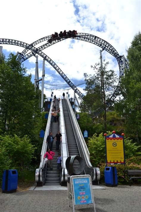 Speed Monster at Tusenfryd, Vinterbro, Norway, has a unique 'Norwegian Loop' element around an ...