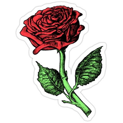 "Single Red Rose" Stickers by Paul Fleet | Redbubble