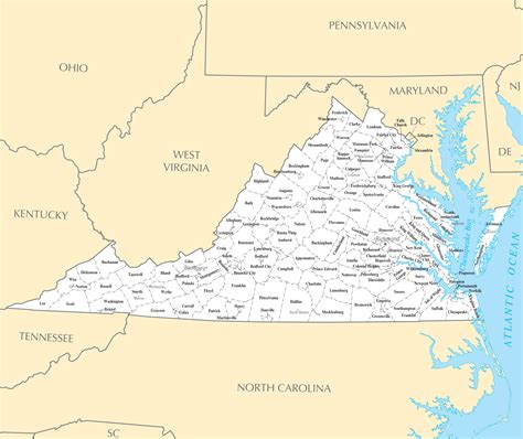 Map Of Virginia With Cities And Towns | Zip Code Map