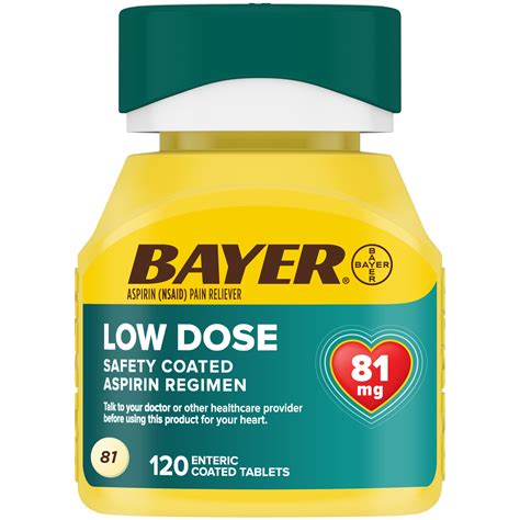 Buy Aspirin Regimen Bayer Low Dose Pain Reliever Enteric Coated Tablets ...