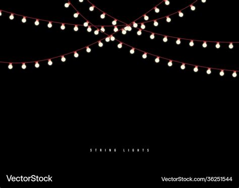 Outdoor string lights isolated on black background