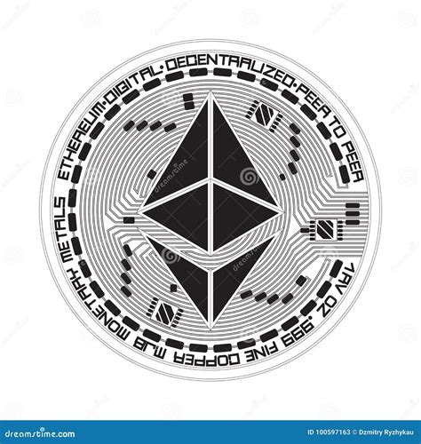 Crypto Currency Ethereum Black and White Symbol Editorial Stock Photo - Illustration of crypto ...