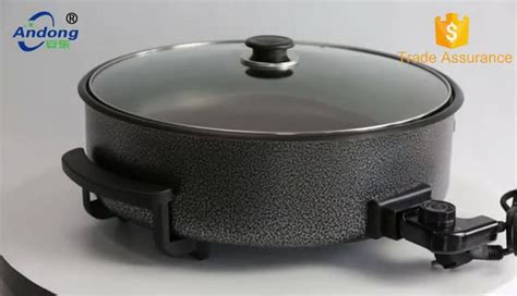 Round Cast Iron 1500w Electric Skillet With Non-stick Coating Electric ...