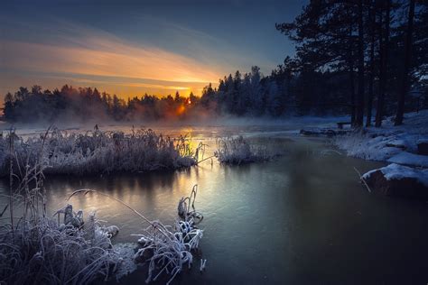 Fond d'écran : 2048x1367 px, paysage, la nature, le coucher du soleil, hiver 2048x1367 ...