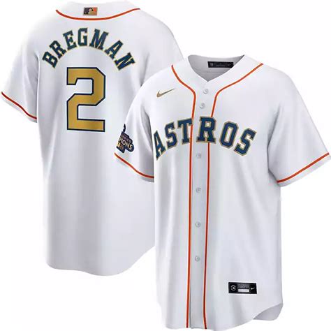 Nike Men's Houston Astros Bregman Gold Replica Jersey | Academy