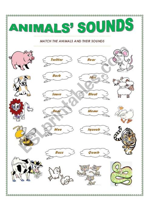 Animal Sounds Activities For Kindergarten