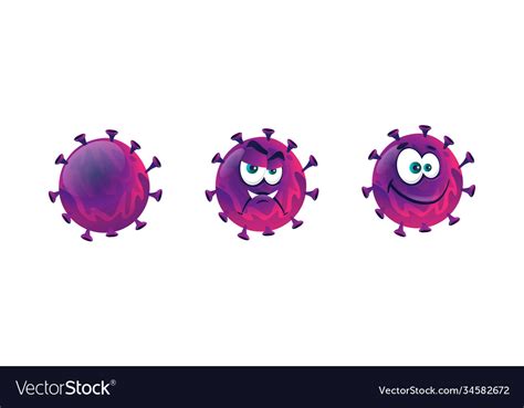 Cartoon virus isolated coronavirus bactria germ Vector Image