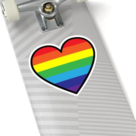 Rainbow Flag Sticker Rainbow Heart Sticker Rainbow Pride - Etsy