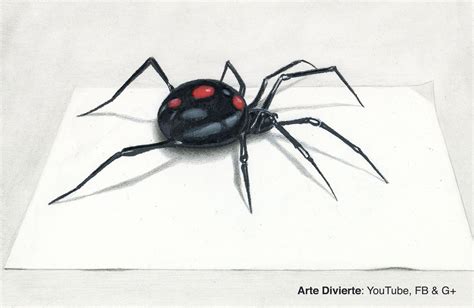 Cómo dibujar una viuda negra en 3D - Araña - Narrado #arte #dibujo #ArteDivierte #araña # ...