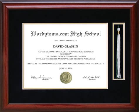 High School Diploma Frame with Tassel Display by Wordyisms