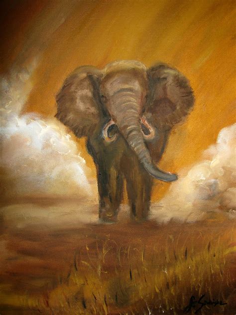 Elephant. Oil painting. by NicotineL on DeviantArt