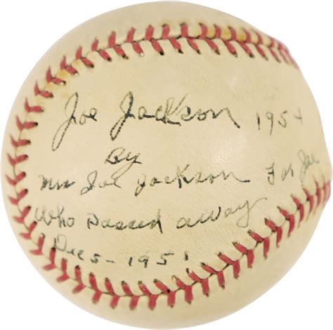 "Joe Jackson" by Mrs. Joe Jackson Signed Baseball