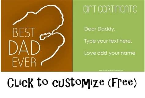 Free Printable Father's Day Gift Cards - Customize Online