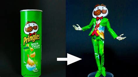 Pringles Man Sculpture Created From a Can of Pringles