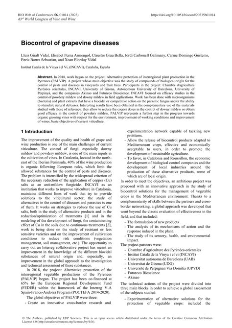 (PDF) Biocontrol of grapevine diseases